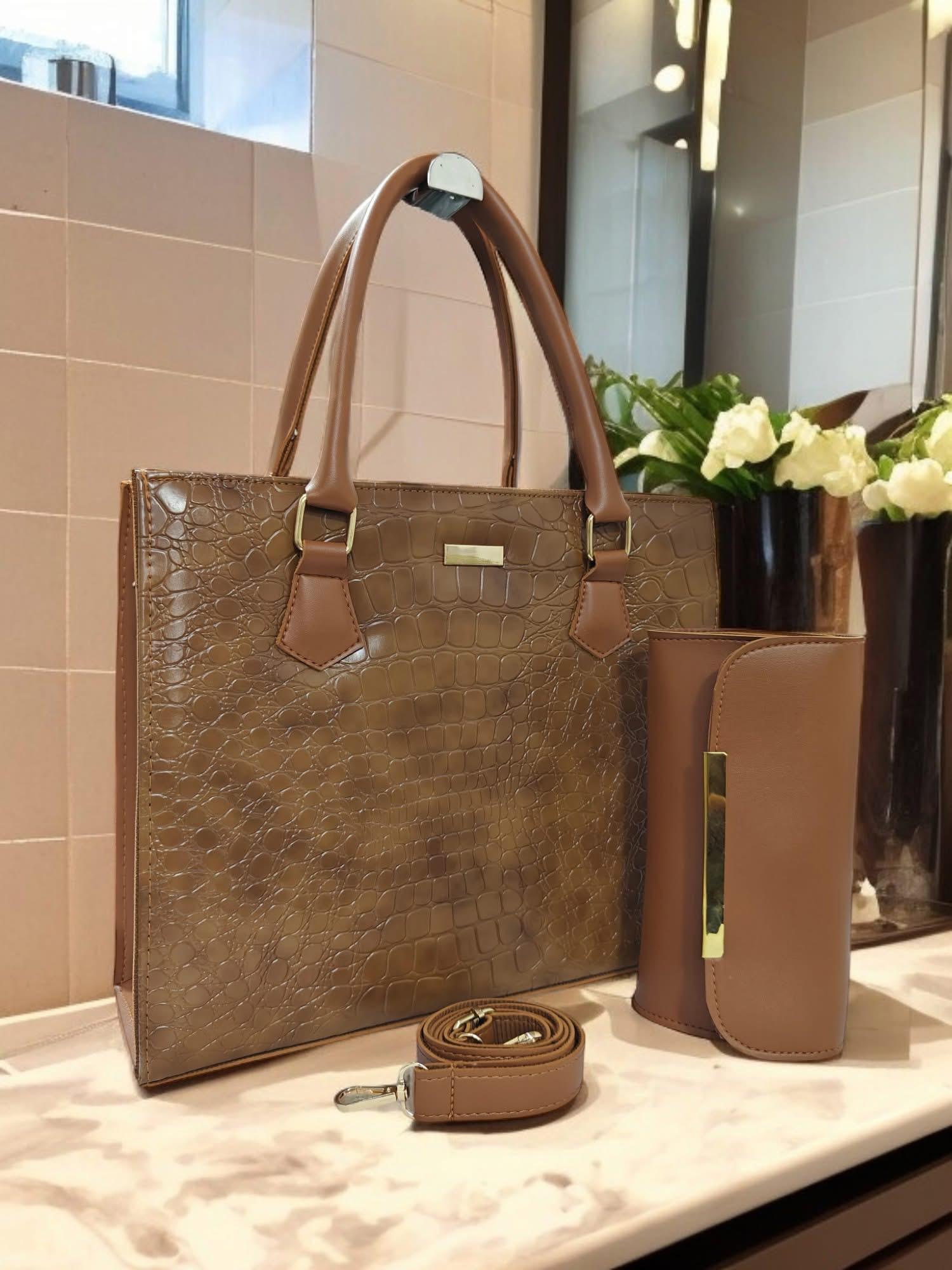 aurum leather 2pc hand bag aurum leather 2pc hand bag